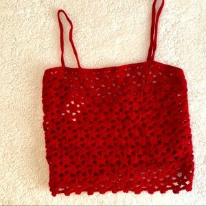 ESPRIT Red flower knit tank top